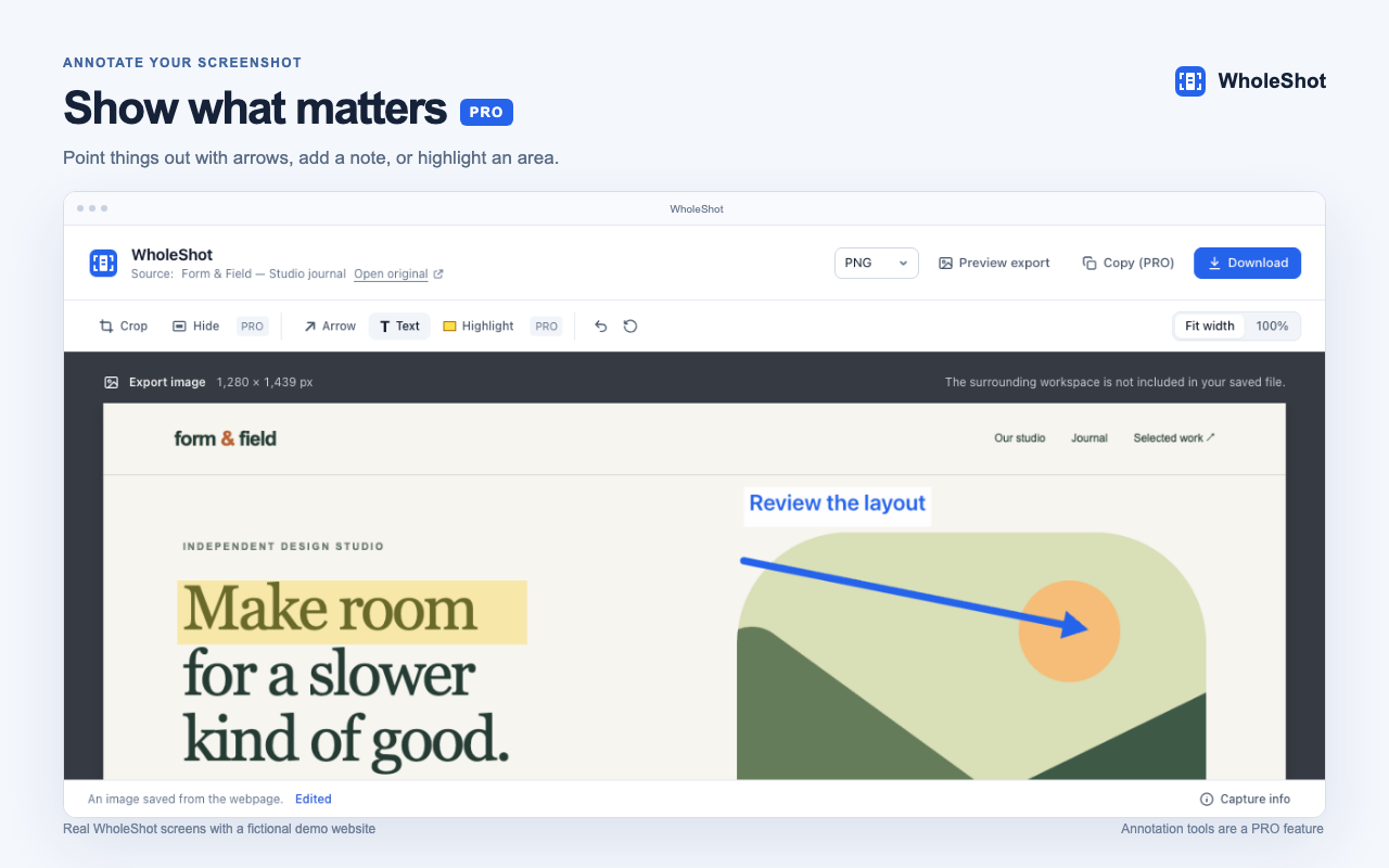 Show what matters with PRO
